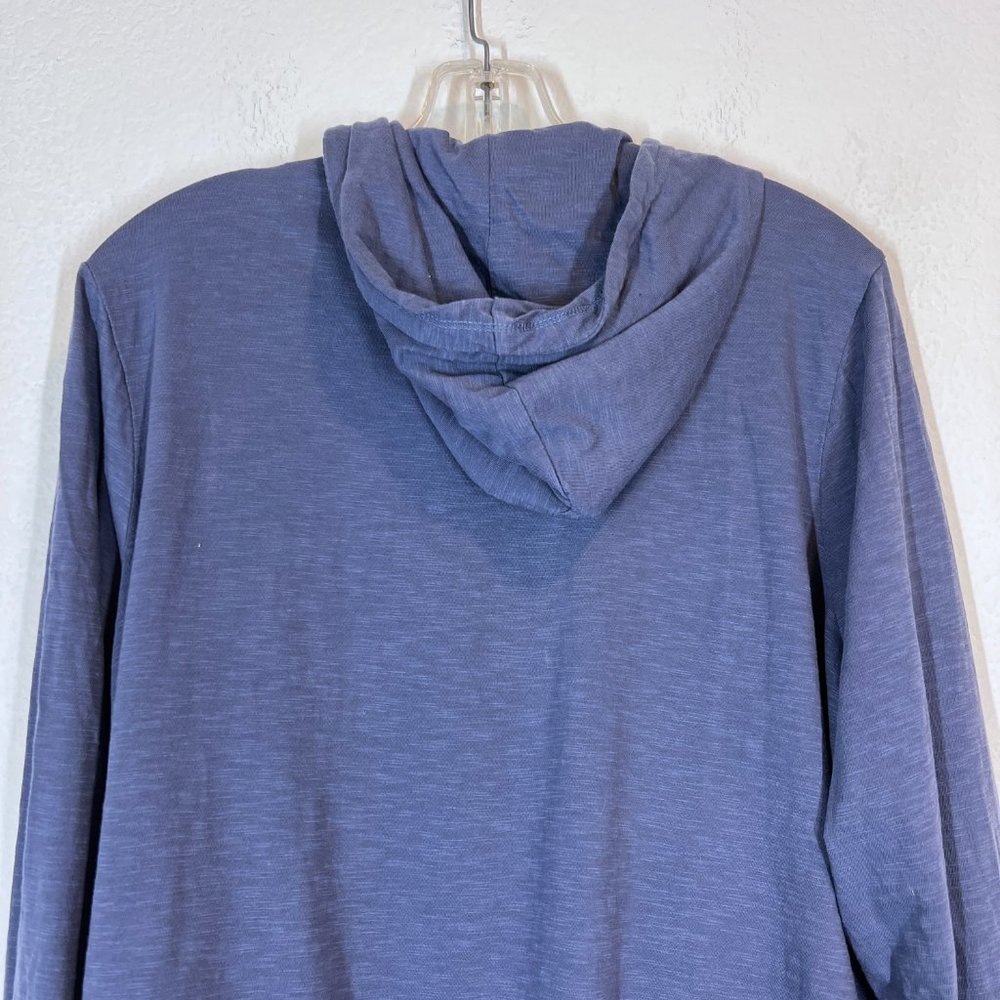 Coldwater Creek Blue Hoodie Hooded Embroidered Jacket Large Zip Pockets - Picture 4 of 10